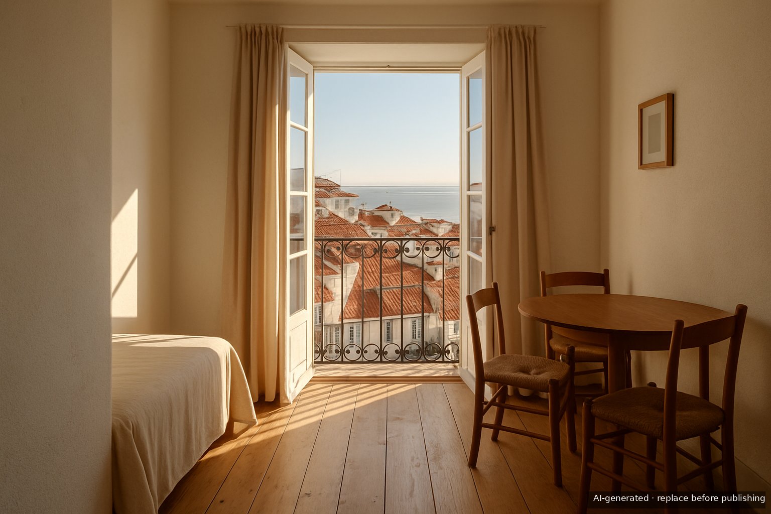 Casa do Tejo balcony view over Alfama rooftops